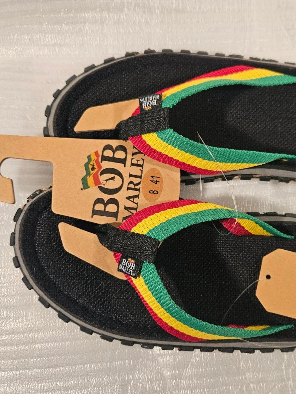 Bob Marley Official Fresco Men's Flip Flops Sandals Slippers Rasta Print Size 8